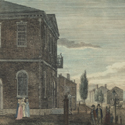 William Birch. &ldquo;Bank of Pennsylvania, South Second Street,&rdquo; original copper plate. Philadelphia, 1800, retouched subsequently. Gift of John A. McAllister, ca. 1850. 