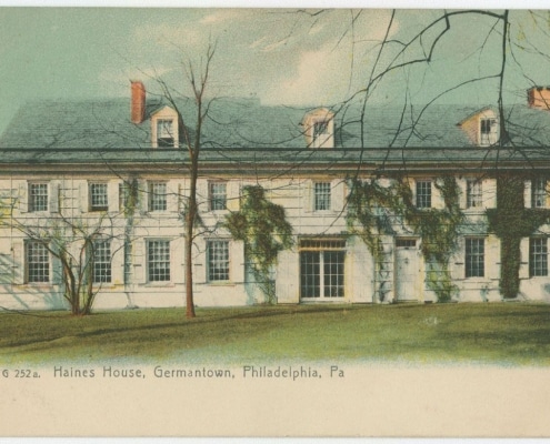 Exterior view of Wyck house in Germantown