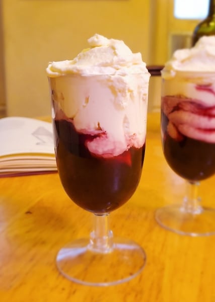 Claret with whipped syllabub