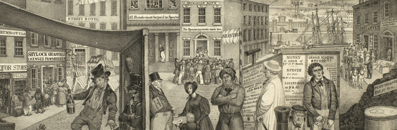5760.F.75 Clay, Edward Williams, 1799-1857 artist. The Times. New York: Printed and published by H.R. Robinson, 52 Cortlandt Street (c1837). Lithograph; 35 x 49 cm.(13.5 x 19 in.)
