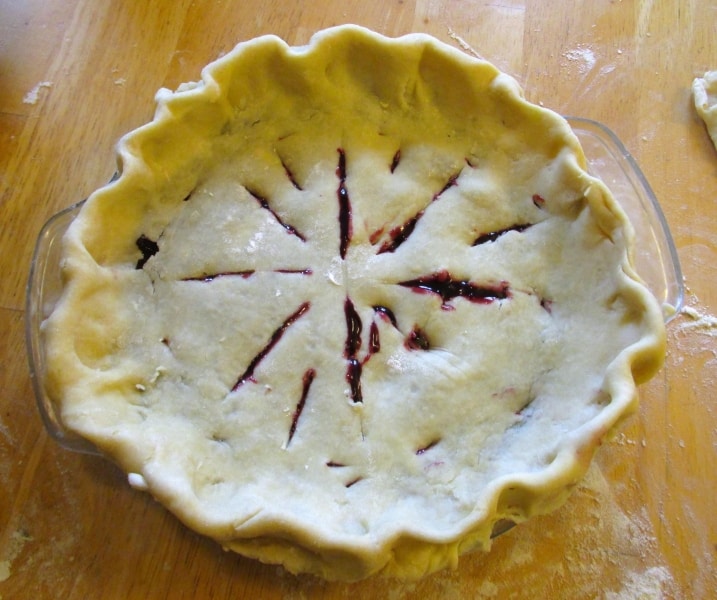 Cherry pie, formed but unbaked