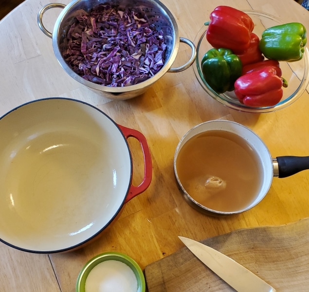 Ingredients gathered on the second day of preparation