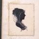 Photograph of silhouette of Elizabeth Bordley Gibson pasted inside 1865 biography