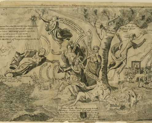 Wilkinson after John Singleton Copley, [The Wretched State of the Nation] (Philadelphia, January 20, 1766). Etching. Pierre Eugene Du Simitière Collection.