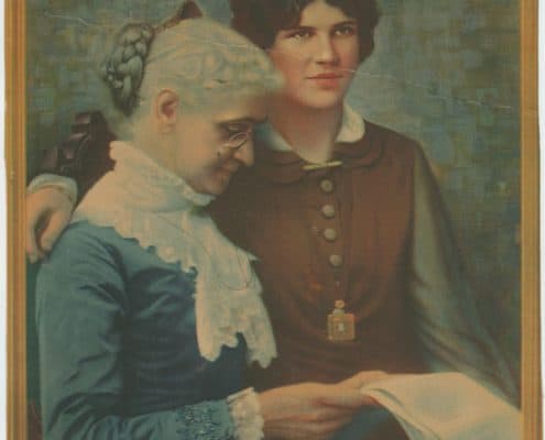 Lydia E. Pinkham and Her Great Granddaughter. Display card from the William Helfand Popular Medicine Ephemera Collection.