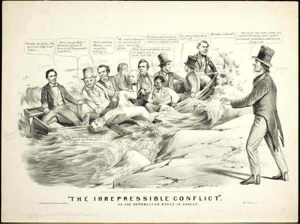 “The Irrepressible Conflict” or the Republican Barge in Danger (New York: Currier & Ives, ca. 1860). Lithograph.