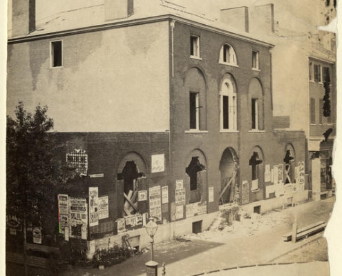 Demolition of Burd Mansion, s.w. corner Ninth and Chestnut streets