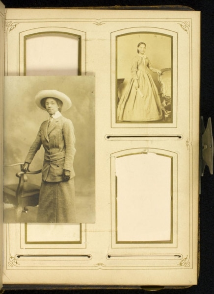 Portrait photograph of Louise Sanders Venning inserted before page 32 of Stevens-Cogdell/Sanders-Venning Family Photograph Album, ca. 1860-1925.