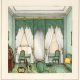 Lewis Album watercolor Front end of Parlor, No. 325 S. 18th Street, 1855-1874. Watercolor by G. Albert Lewis in Anne Lewis album, “Memories of the Homes of Grandma Lewis.”