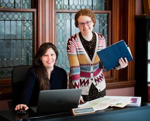 Nicole H. Scalessa, IT Manager & Digital Humanities Coordinator with Ann McShane, Digital Collections Project Assistant.
