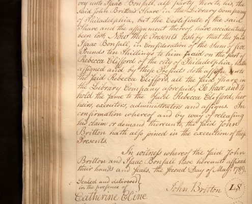 Photo of page in share record book