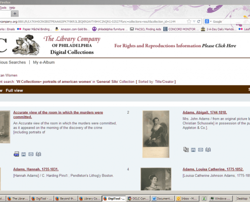 Screenshot from ImPAC Portraits of American Women collection.