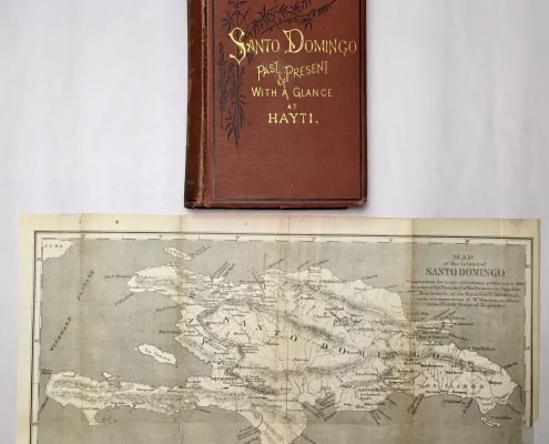 Front cover and map from Samuel Hazard’s Santo Domingo, Past and Present: With a Glance at Hayti (1873).