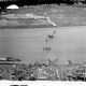 Tacony-Palmyra Bridge construction, Tacony, Philadelphia (P.8990.8496): The “Y” formation of the roads in the image (above) was identified in the Google Maps view (below) in order to identify that the image is looking southeast towards New Jersey at the earliest stages of bridge construction.