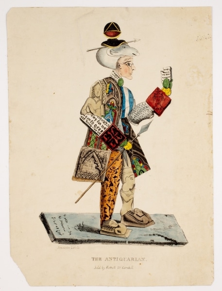 The Antiquarian (Boston: Senefelder & Co., 1830 or 1831). Hand-colored lithograph. American Antiquarian Society.