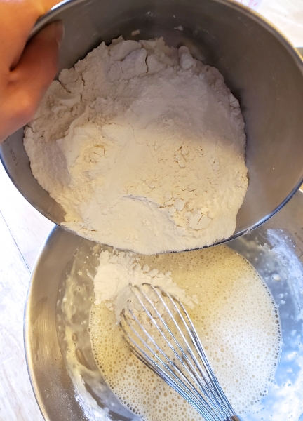 Adding flour