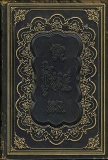 Full calf, “sunk panel” on The Iris: An Illuminated Souvenir for 1851. Philadelphia: Lippincott, Grambo & Co., 1851.
