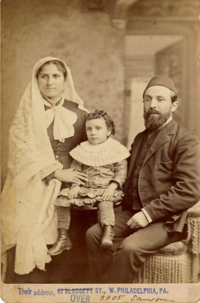 1885 cabinet card showing the Barakat family