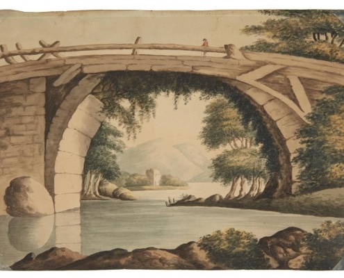 Miss Barton, Unidentified landscape, early 19th century. Watercolor.