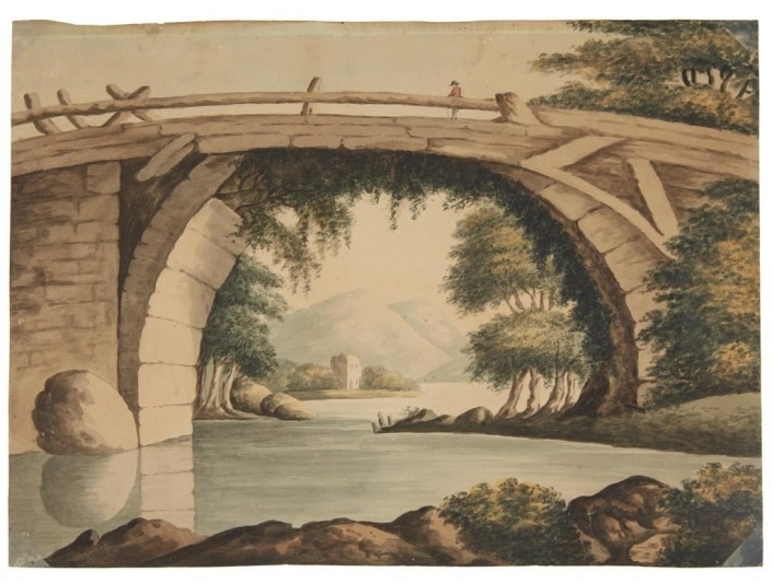 Miss Barton, Unidentified landscape, early 19th century. Watercolor.