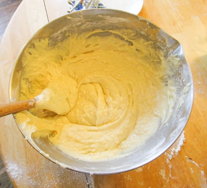 Ingredients incorporated into a batter