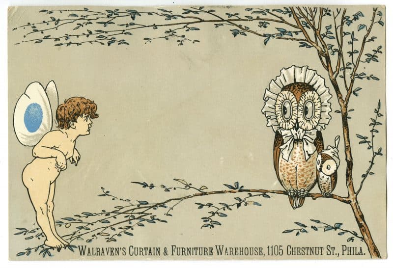 berman-p-2015-56-903 Walraven's Curtain & Furniture Warehouse, 1105 Chestnut St., Phila. (Philadelphia, ca. 1880).