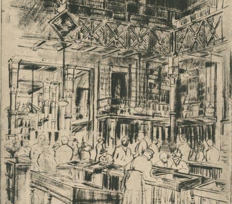 M. Nefferdorf, Library Company of Philadelphia--Last Tea, Sketch, New Jersey: November 28, 1939.