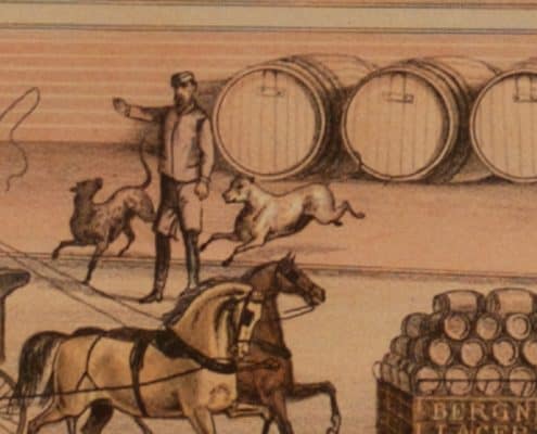 Detail depicting excited dogs.