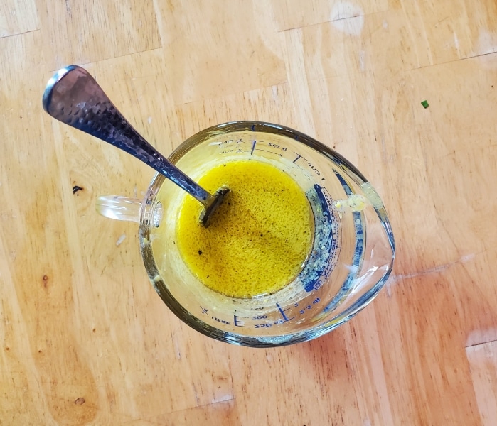 Dressing mixed and ready to be added to salad