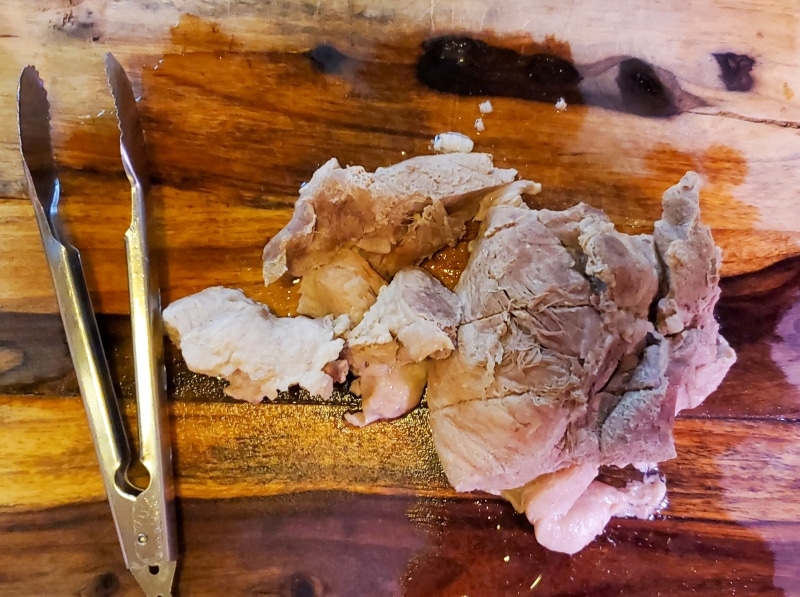 Cooked pork for scrapple