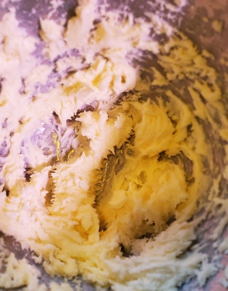 Creamed butter and sugar