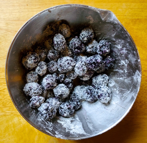 Blackberry dredged in flour