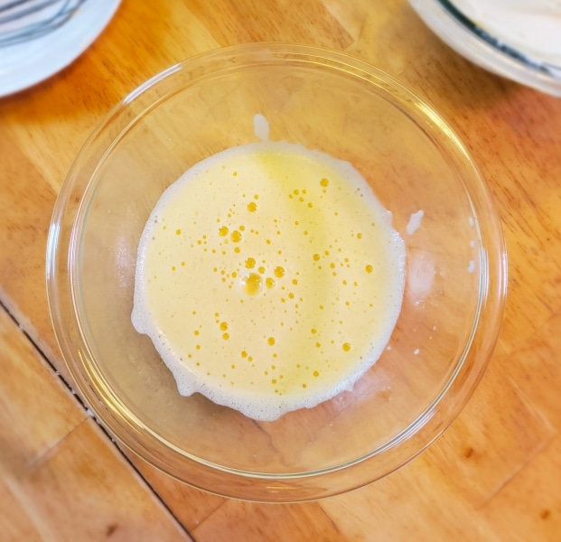 Eggs, whipped until frothy