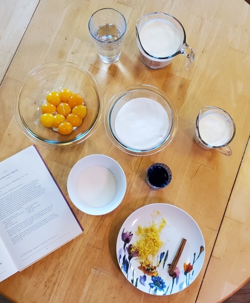 Ingredients for caramel ice cream Ingredients for caramel ice cream