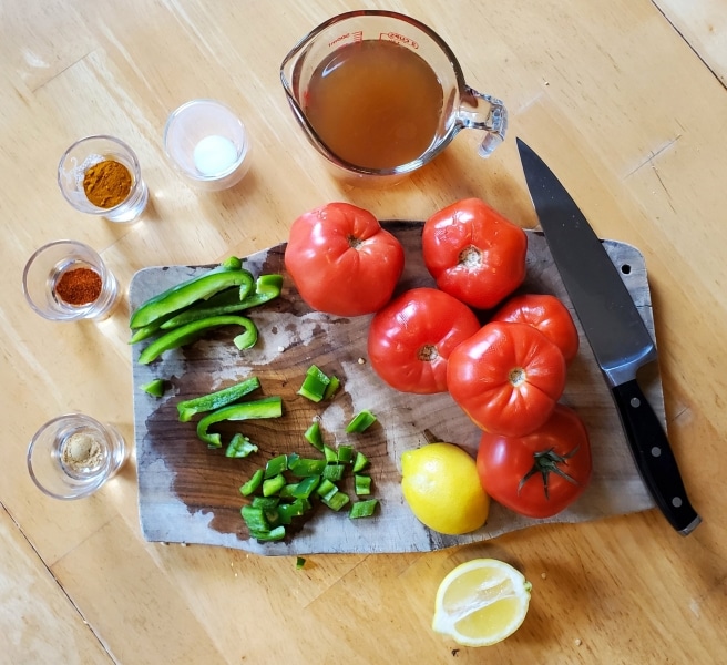 Ingredients for Indian Stew of Tomatoes from The Larder Invaded
