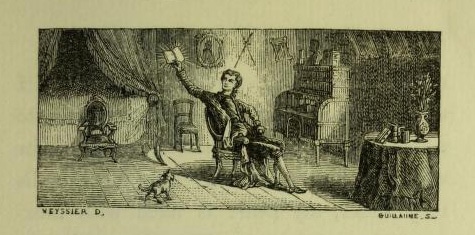 An illustration from Xavier de Maistre, A Journey round my room (New York: Hurd and Houghton, 1871).