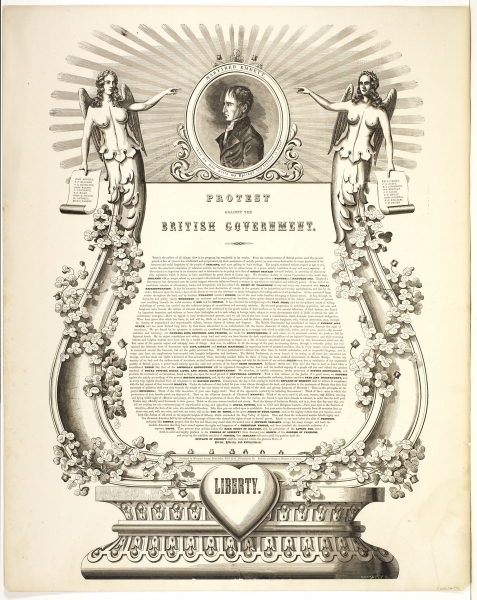 Joseph H. Brightly, Protest Against the British Government (Philadelphia: William Smith, ca. 1858). Lithograph.