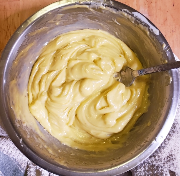 Finished mayo in metal bowl