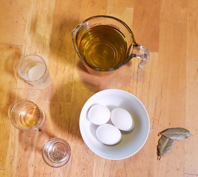 Ingredients for mayonnaise