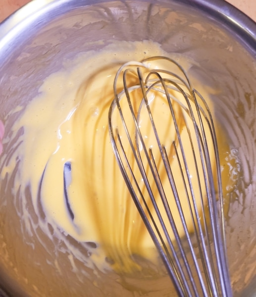 Whisking egg yolks