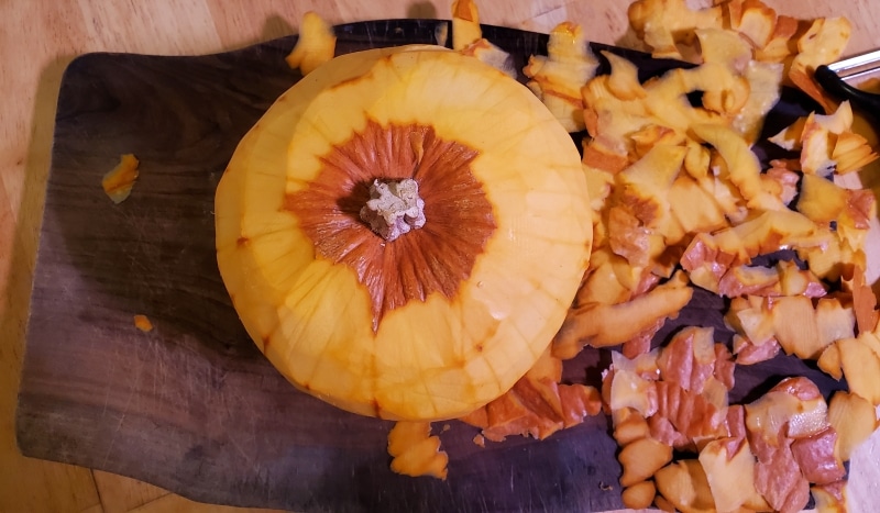 Peeled pumpkin