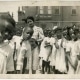 [Mary Venning with her students in Philadelphia school yard], ca. 1945. Gelatin silver print.