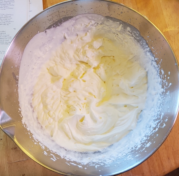 Cream, beaten to soft peaks Cream, beaten to soft peaks