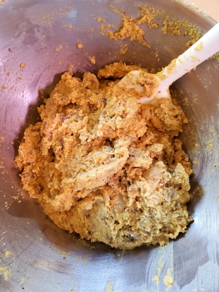 Mixing the wet and dry ingredients