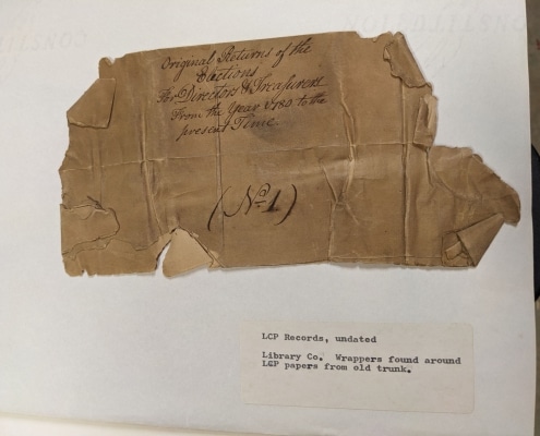 Photograph of paper wrapper used around folded records