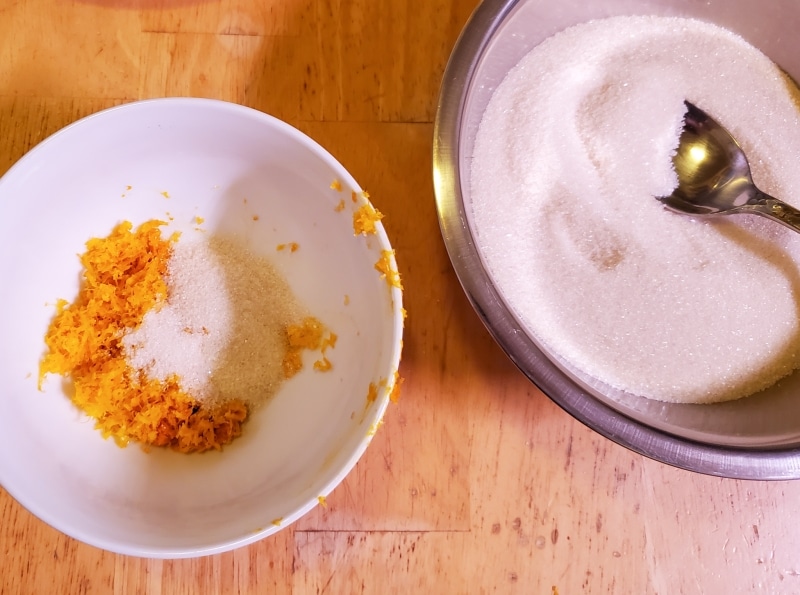 Orange zest and sugar